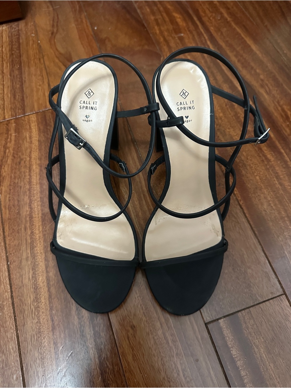Call It Spring Black Strappy Stiletto Sandals